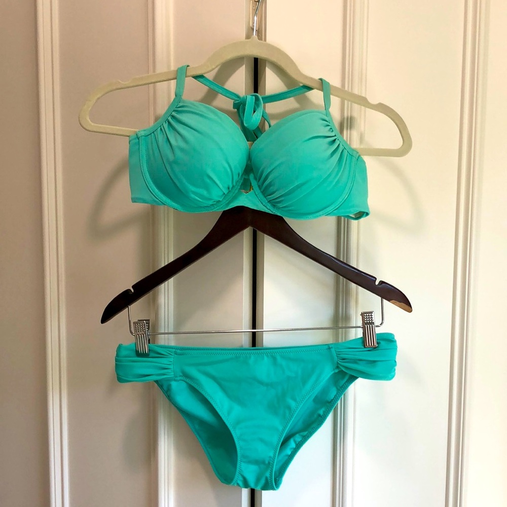 Victoria Secret two piece turquoise push up bikini